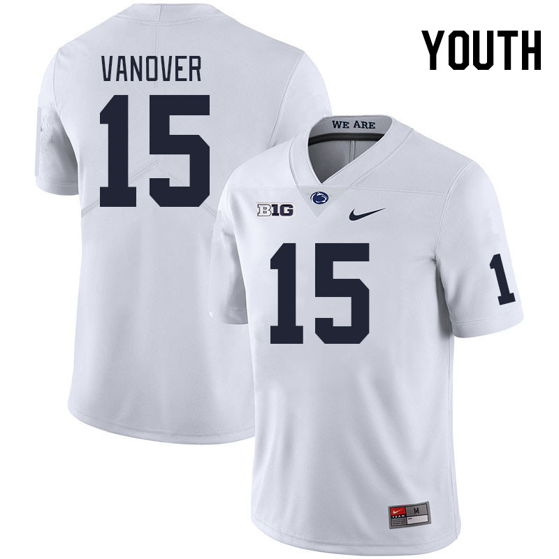 Youth #15 Amin Vanover Penn State Nittany Lions College Football Jerseys Stitched Sale-White